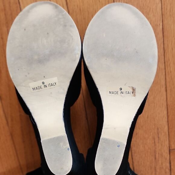 Michael Kors- Elegant Black Suede Wedge Heels Women's Size 9 - Picture 4 of 5
